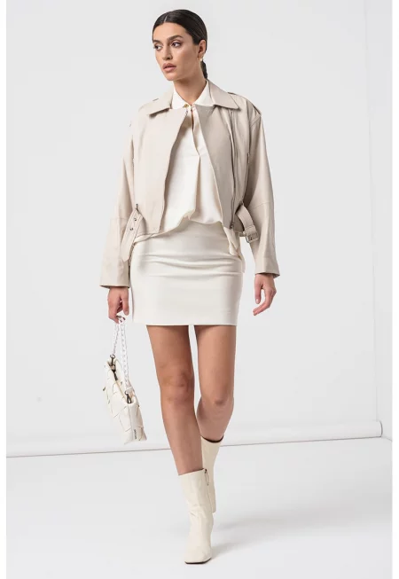 Кожено яке с джобове с цип