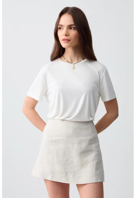 Ленен скорт - Мръснобял