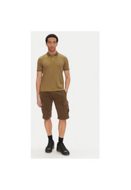 Мъжка поло тениска CP Company - 18CMPL130A006263G - памук/полиамид - зелена - Зелен