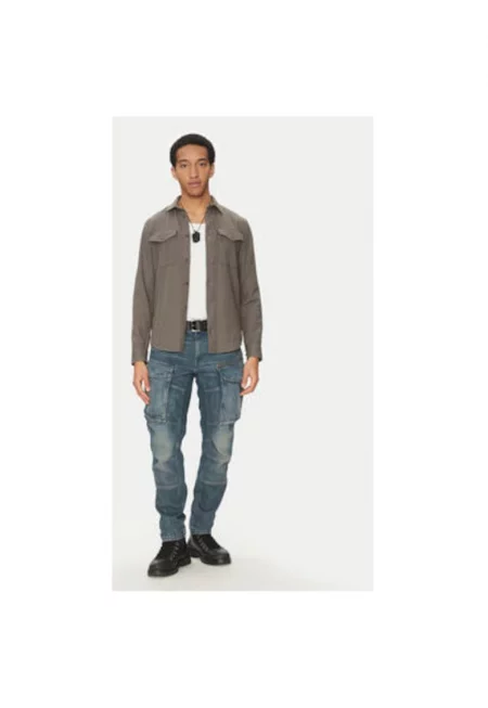 Мъжка риза G Star Raw - D24963-D454 - Памук - Сив