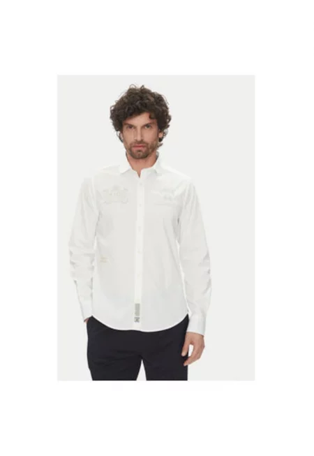 Мъжка риза  MACE30 PP483 - памук - бяла
