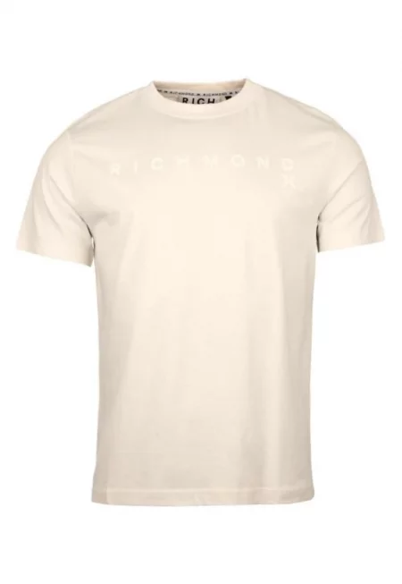 Мъжка тениска T-SHIRT SILKOM -  Памук - Кремав - Крем
