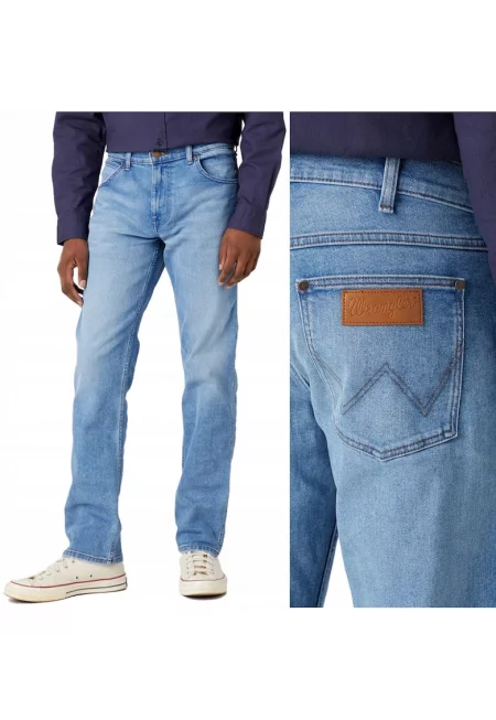 Мъжки дънки Wrangler  803 - прав силует - еластични - син - W38 L32