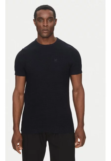 Мъжки пуловер -  305347961 - Памук - Син - Син