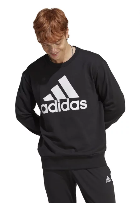 Памучен суитшърт Essentials с лого - Черен