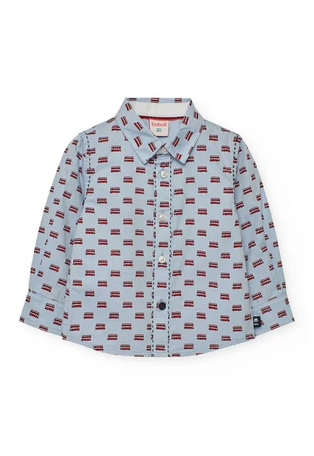 Памучна риза с десен