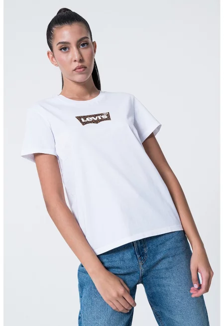 Памучна тениска с овално деколте