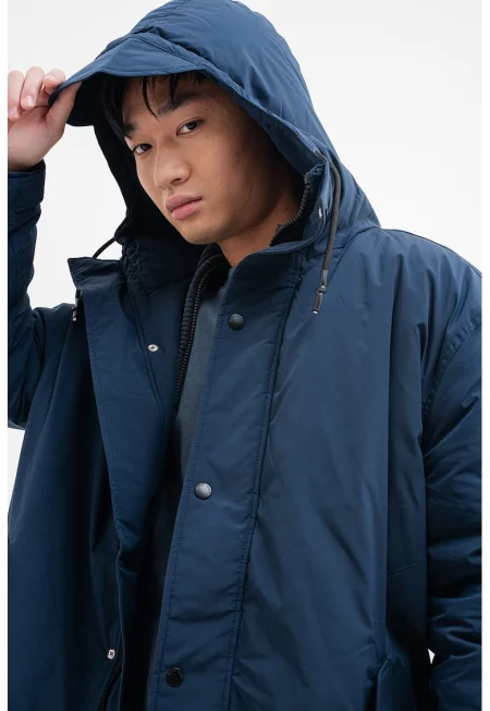 Парка с качулка - Тъмносин