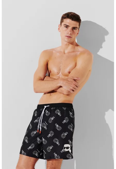 Плувни шорти с лого - Черен