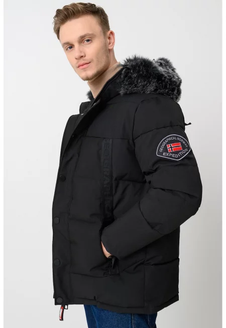 Подплатено зимно яке Delote - Черен