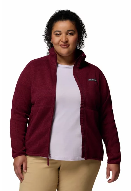 Поларена трекинг блуза с цип - Тъмночервен