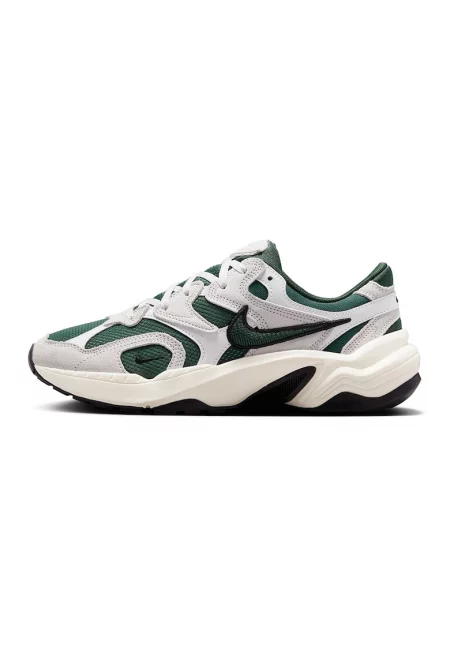 Полускосени спортни обувки AL8 с мрежа - Черен/Тъмнозелен/Мръснобял