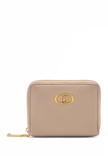 Портфейл от еко кожа с цип - Бежов