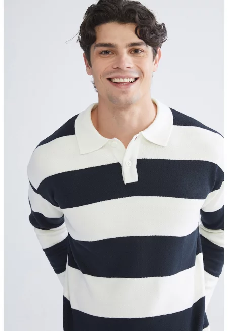 Раирана блуза с яка