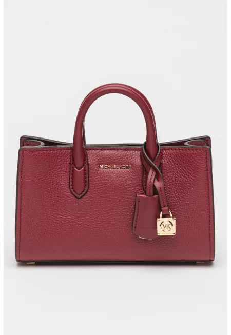 Релефна кожена чанта през рамо Scarlett - Тъмновиолетов