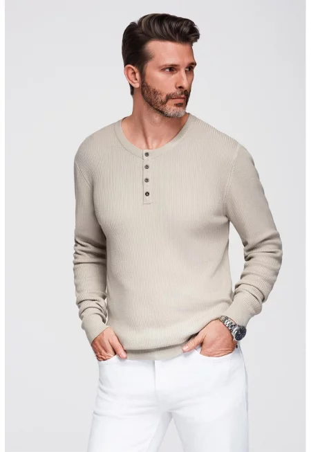 Рипсен слим пуловер с цепка с копчета