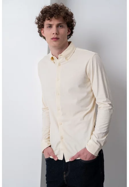 Риза Myjersey с копчета на яката - Светло бежово
