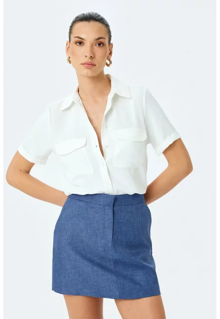 Риза с джобове с капаче