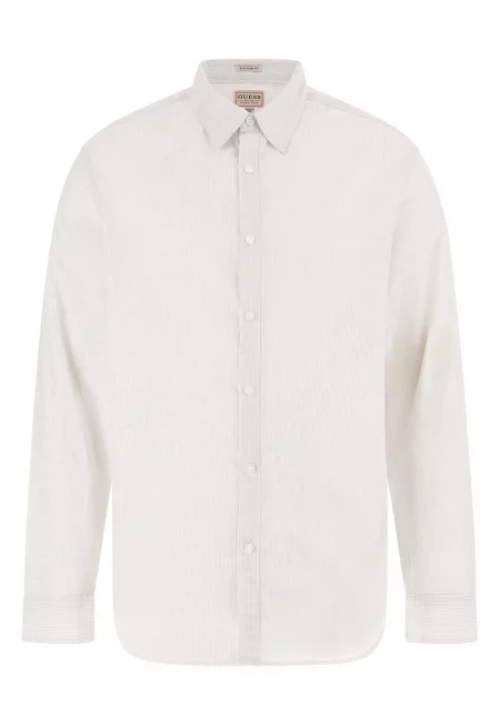 Риза с остра яка - Мръснобял