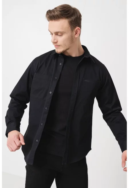 Риза със свободна кройка - Черен