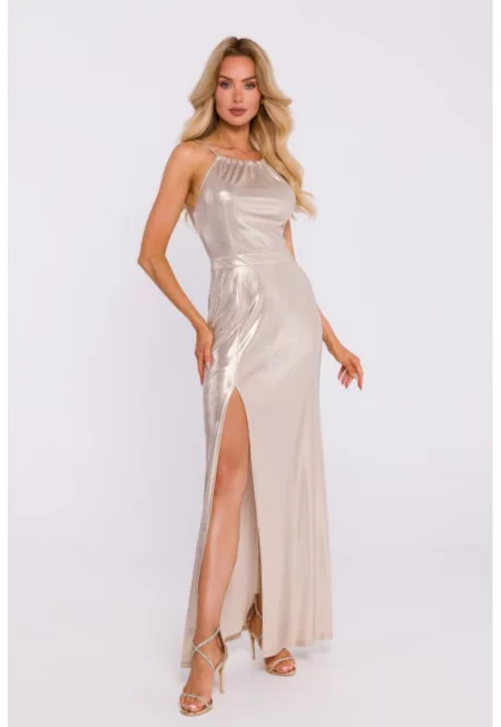 Рокля с висока цепка -  Сребрист