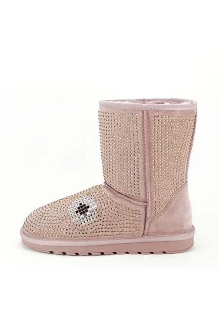 Розови ботуши от естествена кожа W8008 113 14067