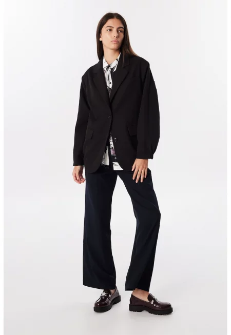 Сако с еластичен детайл отзад - Черен