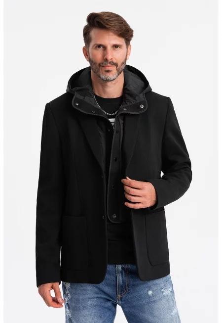 Сако с раздвоен ревер - Черен