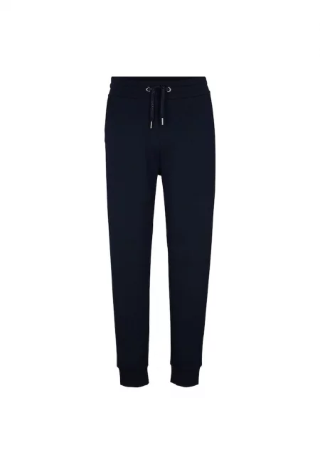 Спортен панталон със стеснен крачол и връзка - Син