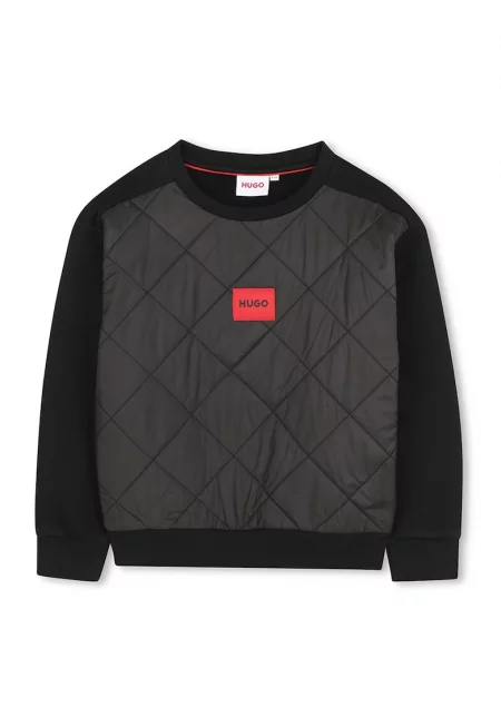 Суитшърт с капитониран панел - Черен/Избеляло черно