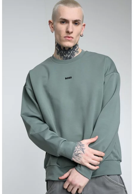 Суитшърт с лого - Аква зелено