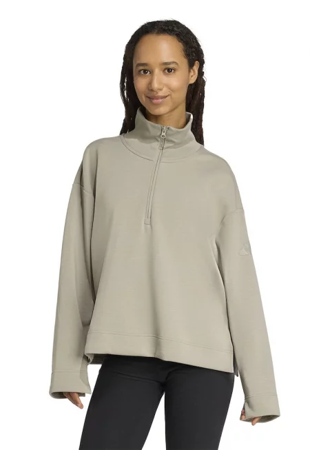 Свободен суитшърт с модал с къс цип