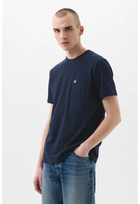 Тениска от органичен памук с овално деколте