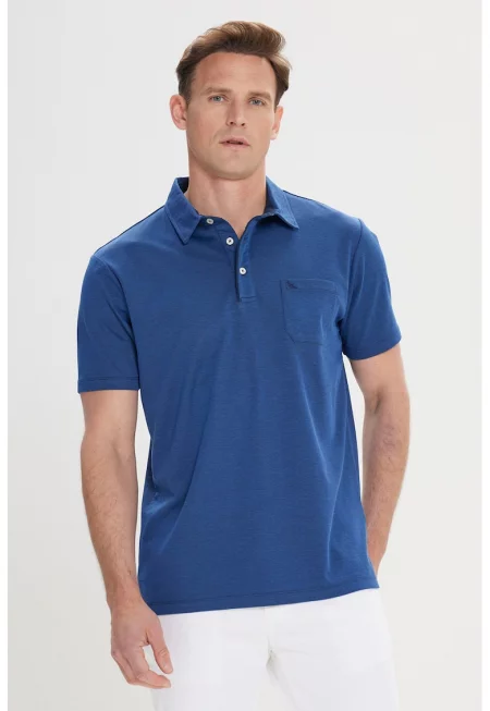 Тениска с яка и джоб