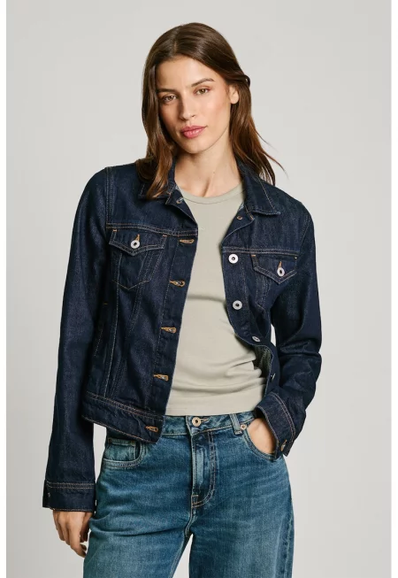 Яке от деним със стандартна кройка - Тъмносин