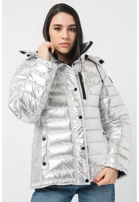 Зимно яке Chani с качулка - Сребрист