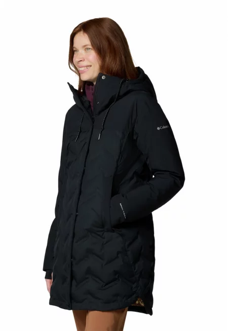 Зимно яке Mountain Croo III с качулка и пухена вата - Черен