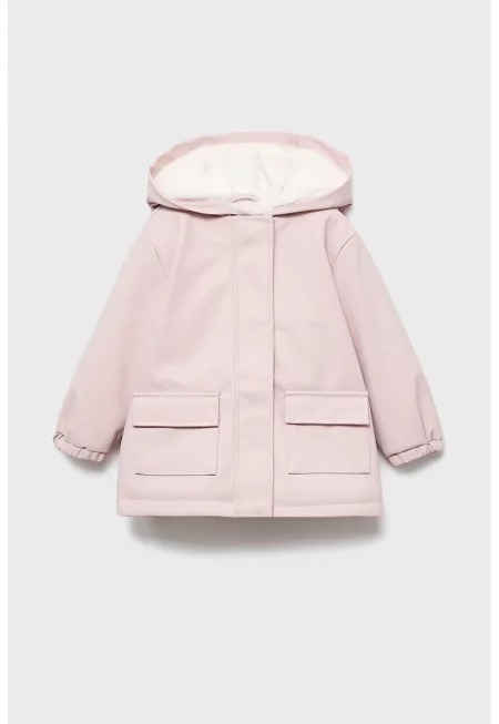 Зимно яке с качулка и мъхеста вата