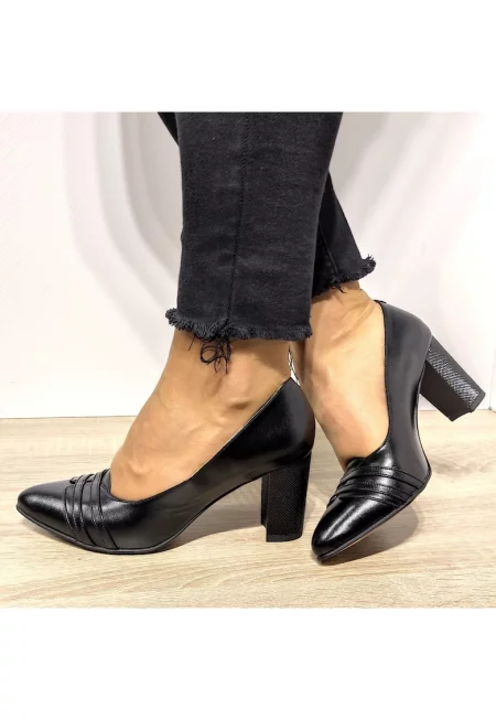 32216 Елегантни дамски обувки черни - черни - Черен