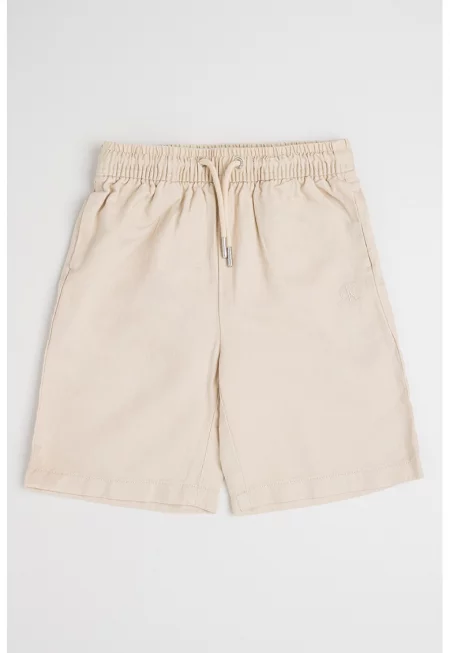 Бермуди с лен - Светло бежово