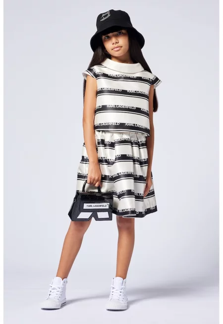 Блуза с лого - Черен/Мръснобял