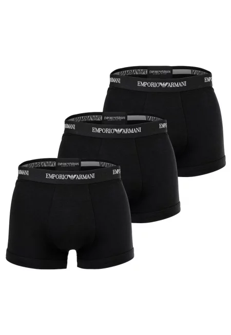 Боксерки с памук - 3 чифта - Черен