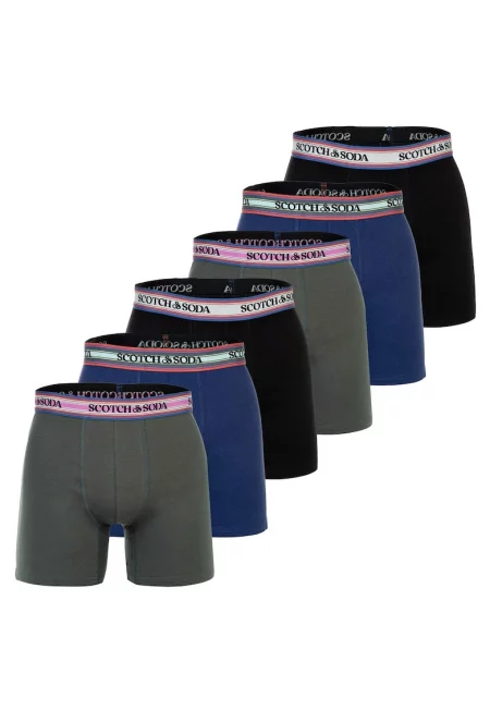 Боксерки с памук - 6 чифта - Зелен/Черен