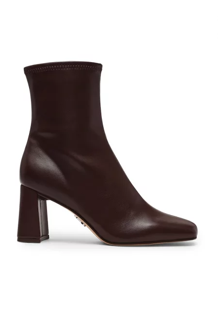 Боти Odesa от еко кожа с масивен ток - Кафяв