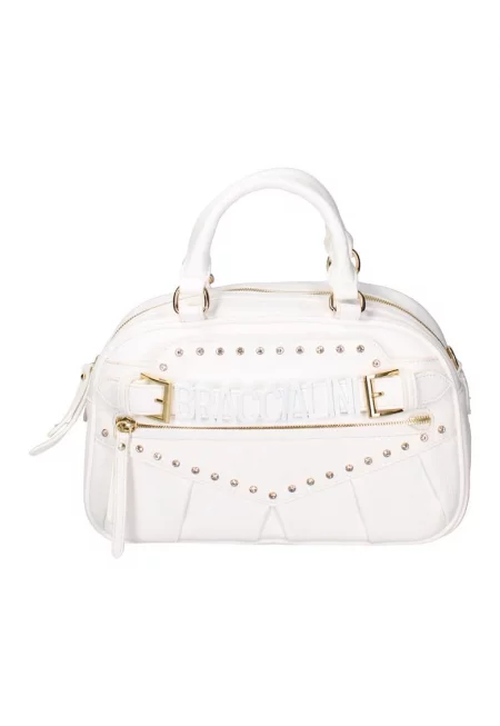 Чанта от еко кожа с отделяща се презрамка - Бял