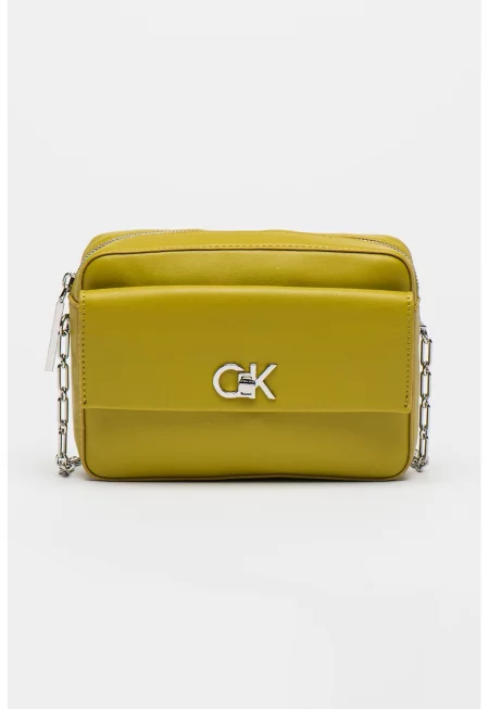 Чанта през рамо от еко кожа - Маслинено зелено