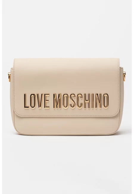 Чанта през рамо с лого - Слонова кост