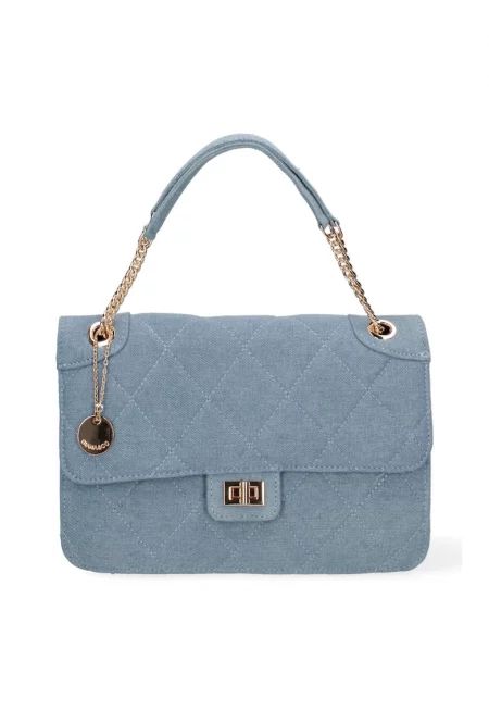 Чанта през рамо с презрамки-верижки - Тъмносин