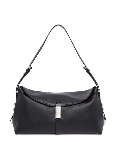 Чанта за рамо от кожа с цип