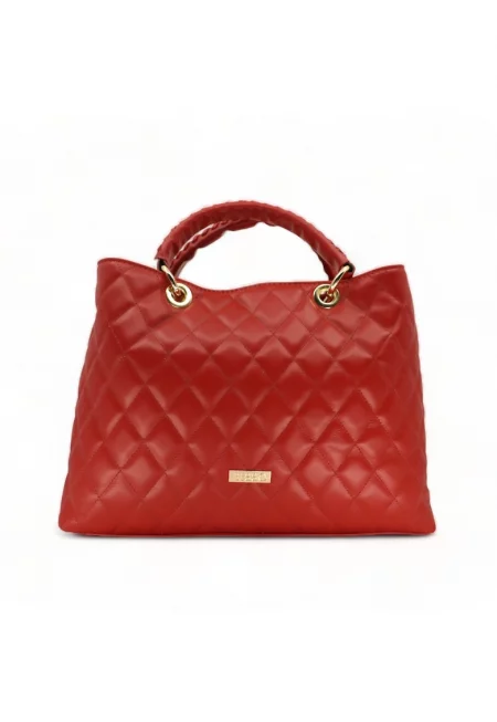 Червена дамска чанта Affari Eleganti от естествена кожа